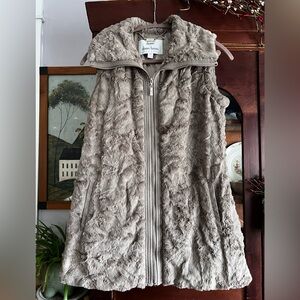 Dennis Basso Plush Faux Fur Vest - Taupe